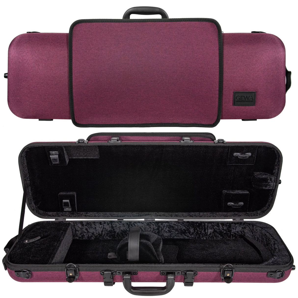 GEWA Bio-A Oblong Violin Case with Sheet Music Pocket Violet 4/4-1/2