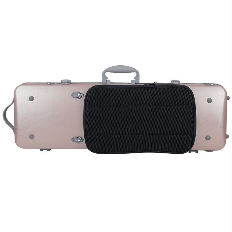 JML Polycarbonate 2.4 Oblong Violin Case Metallic Rose 4/4