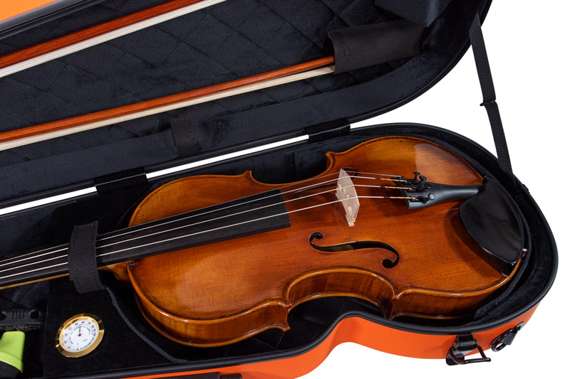 RAAN Shaped Violin Case Orange 1/2-1/4