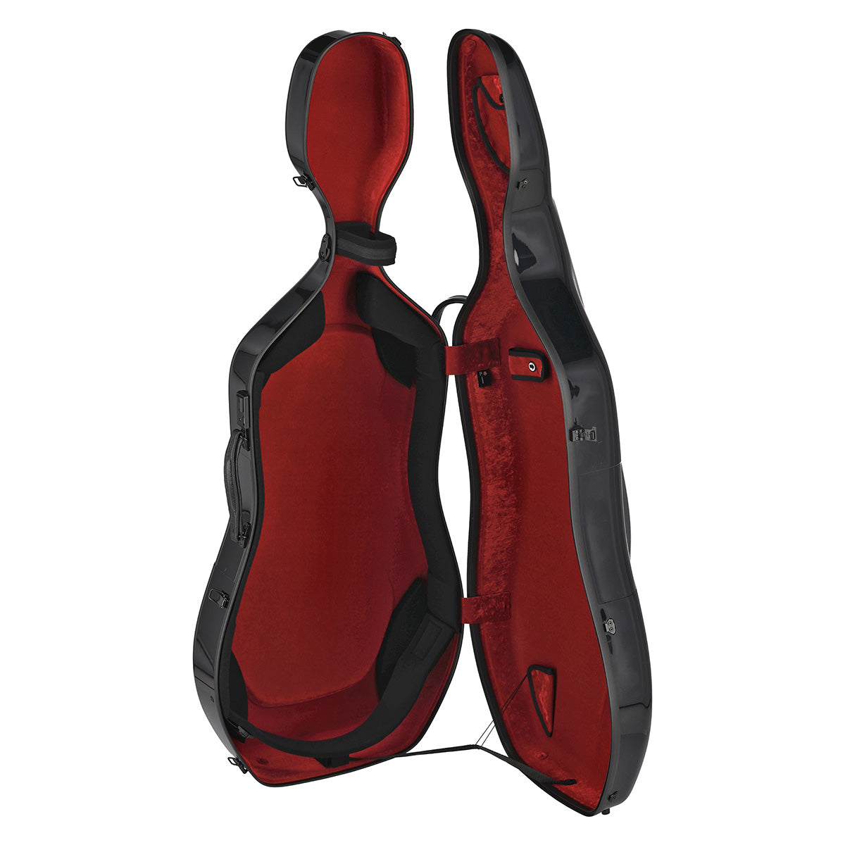GEWA Air 3.9 Cello Case Black Gloss with Red Interior