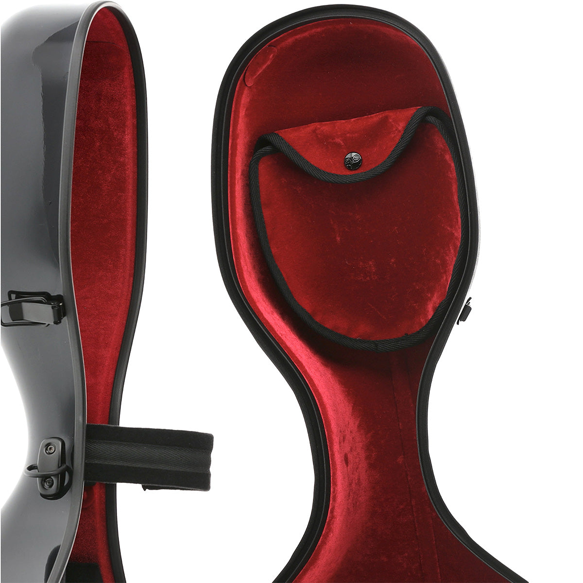 GEWA Air 3.9 Cello Case Black Gloss with Red Interior