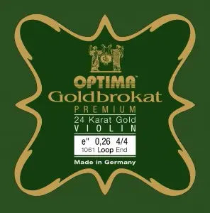 Optima Goldbrokat Premium 24K Gold Violin, E (Med 0.26/Loop), 4/4