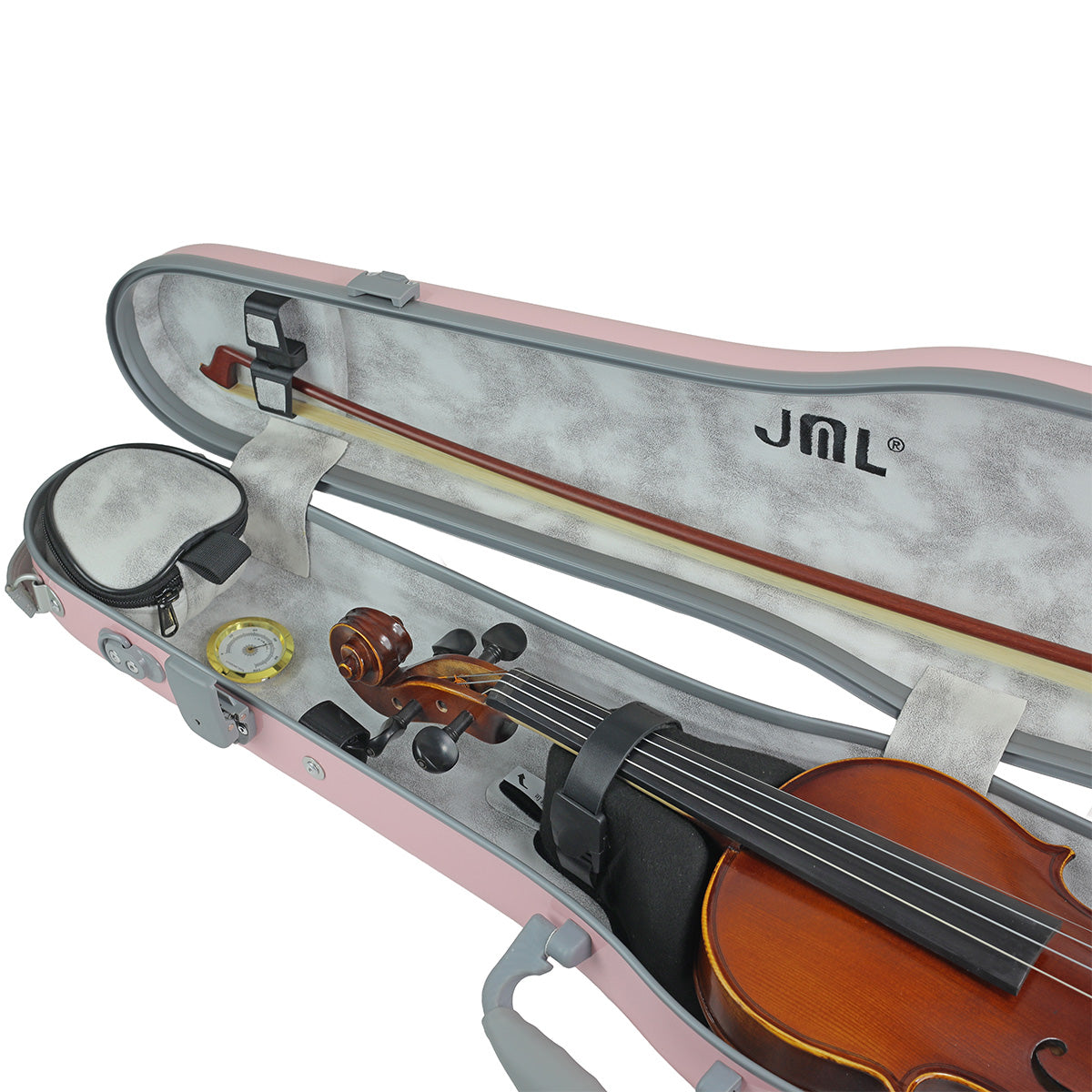 JML Carbon Fibre 1.5 Shaped Violin Case Sakura Pink 4/4