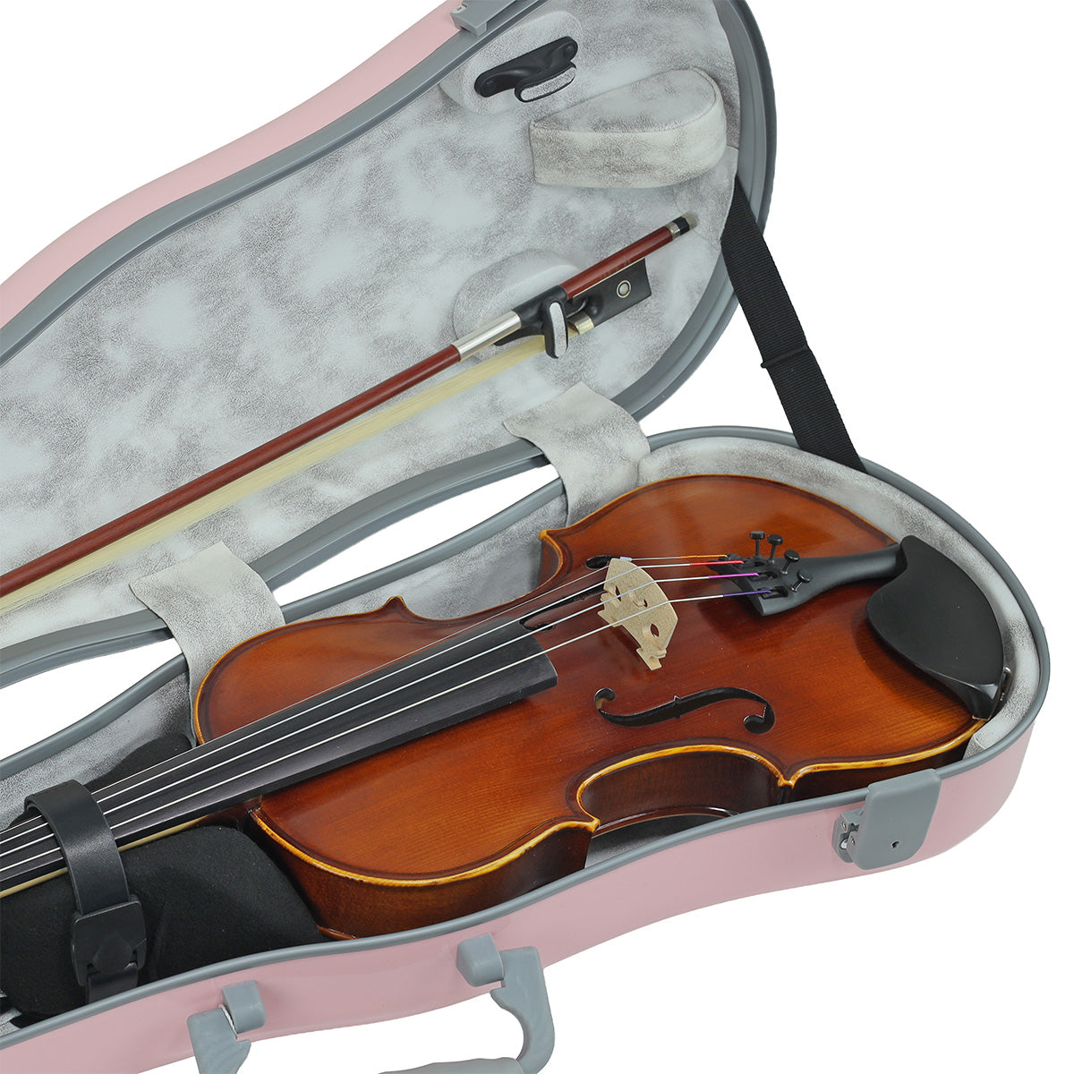 JML Carbon Fibre 1.5 Shaped Violin Case Sakura Pink 4/4
