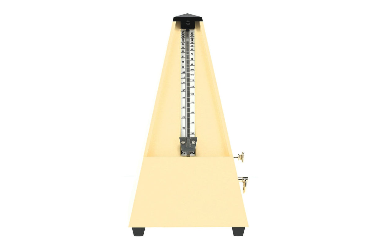 Wittner Pyramid Plastic Window Metronome with Bell Ivory