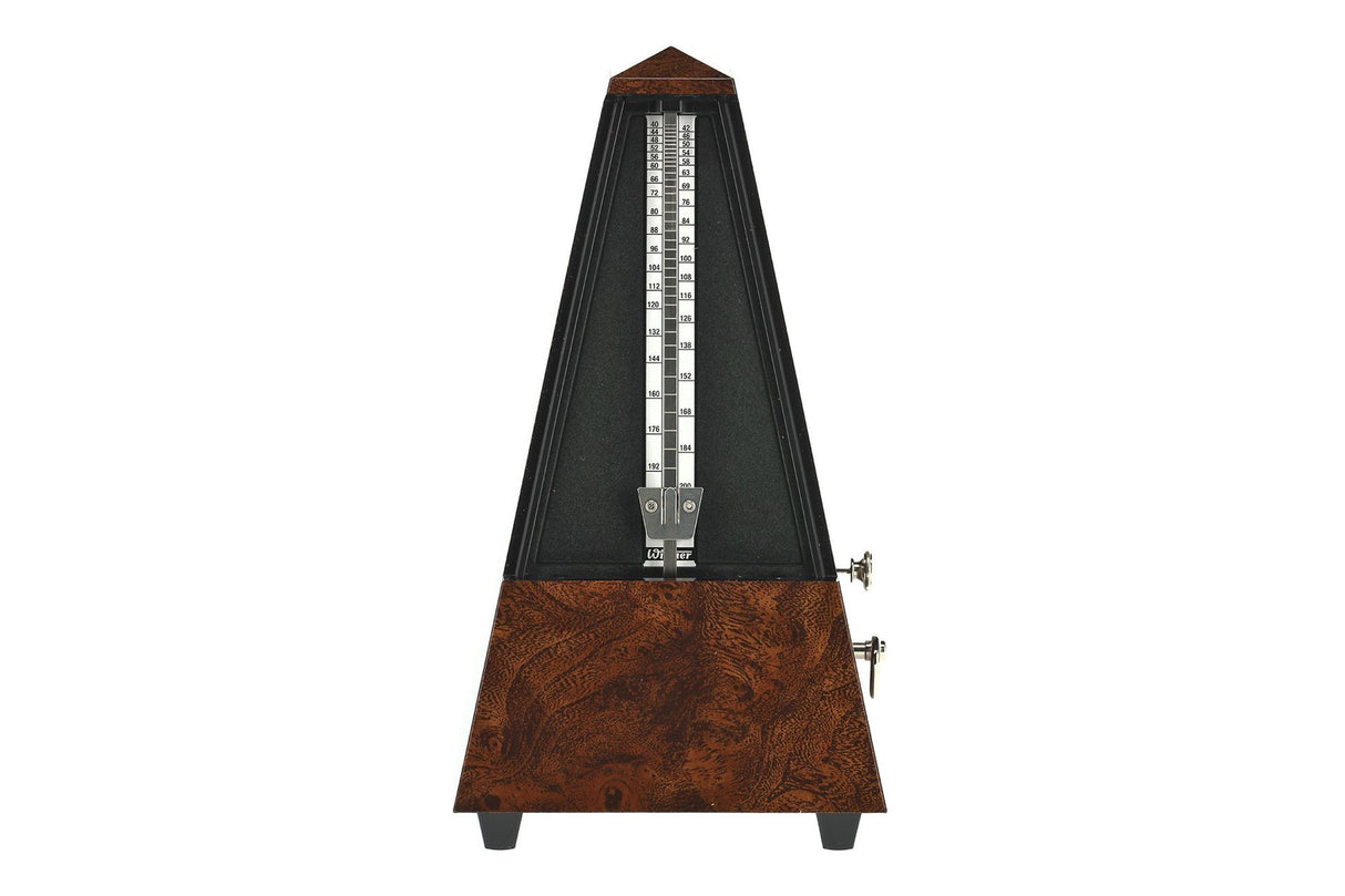Wittner Pyramid Plastic Metronome with Bell Burr Walnut Effect