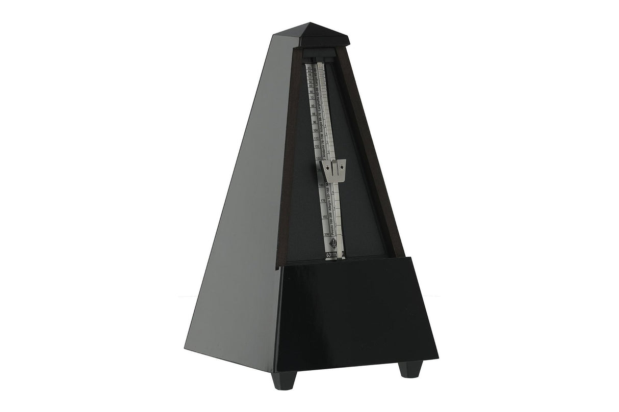 Wittner Pyramid Wood Metronome with Bell Black Gloss