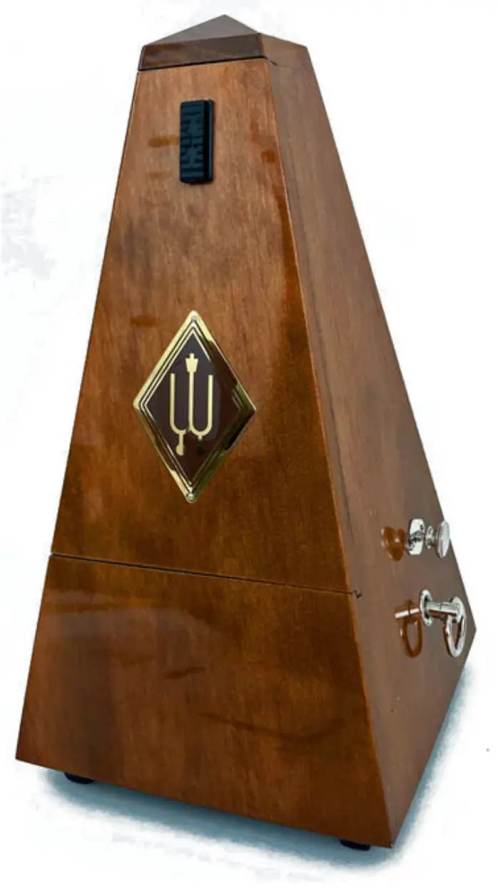 Wittner Pyramid Wood Metronome with Bell Walnut Gloss