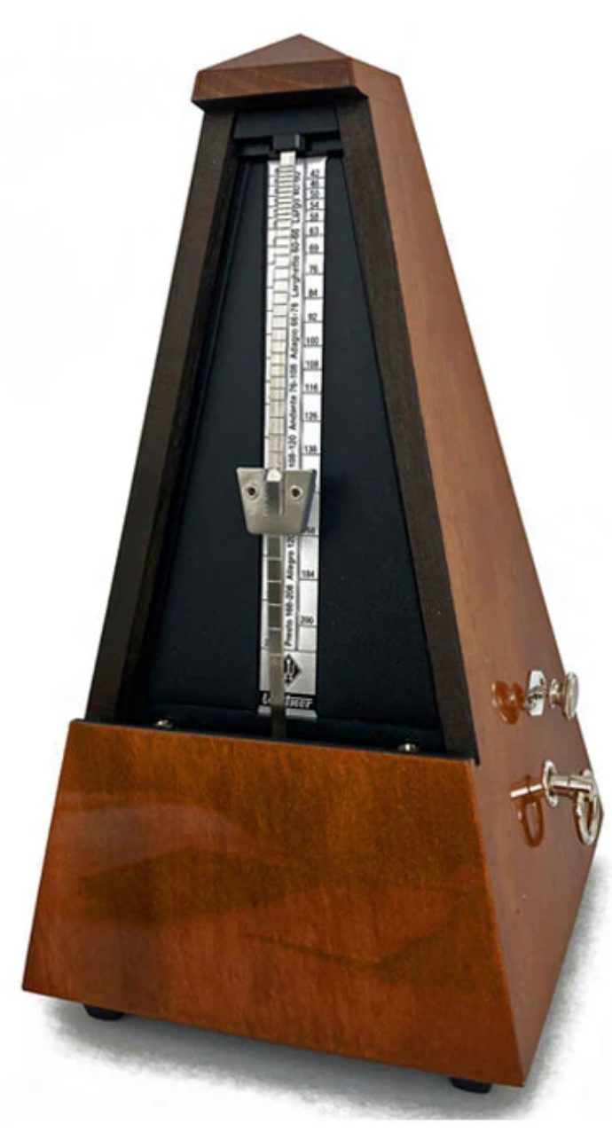 Wittner Pyramid Wood Metronome with Bell Walnut Gloss
