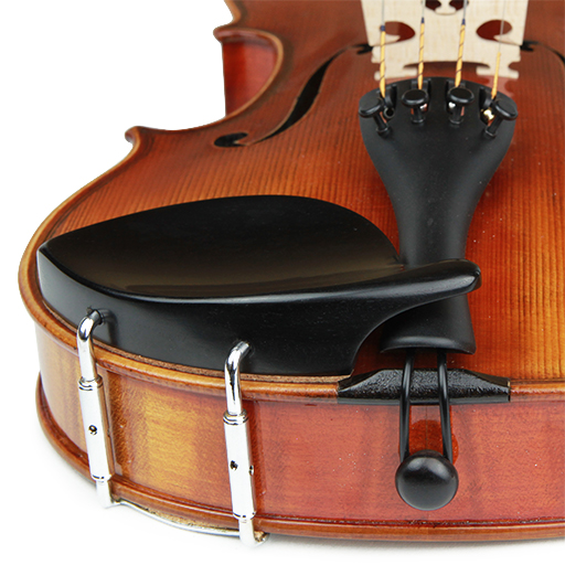 Violin Chinrest - Kreisler Dresden Ebony Chrome Fittings