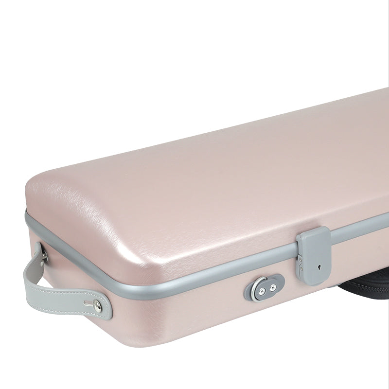JML Polycarbonate 2.4 Oblong Violin Case Metallic Rose 4/4