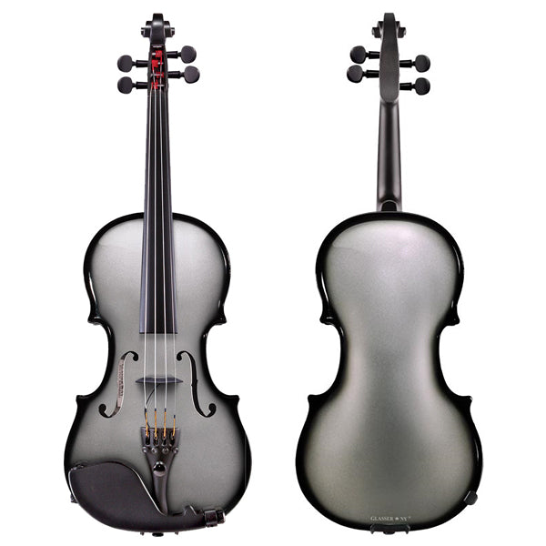 Glasser AEX Carbon Composite Electric Acoustic Violin 4 String Silver