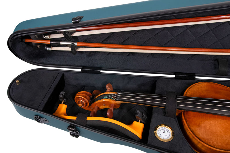 RAAN Shaped Violin Case Mediterranean Green 1/2-1/4