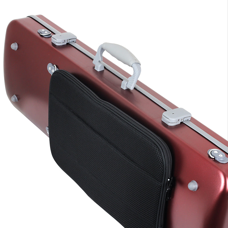 JML Polycarbonate 2.4 Oblong Violin Case Metallic Wine 4/4