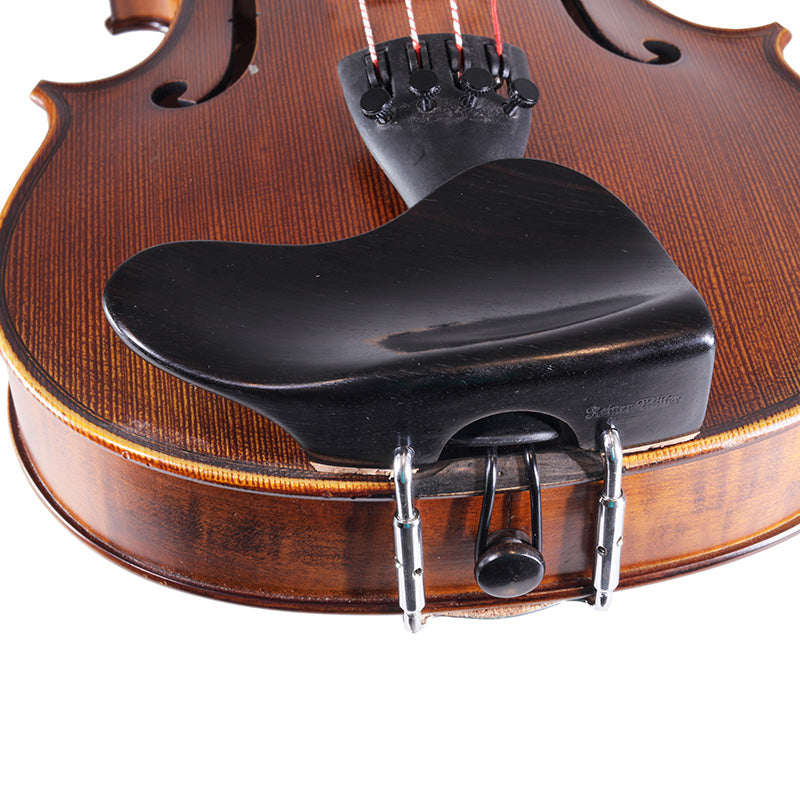 Violin Chinrest - Kreisler Berber Ebony Chrome Fittings