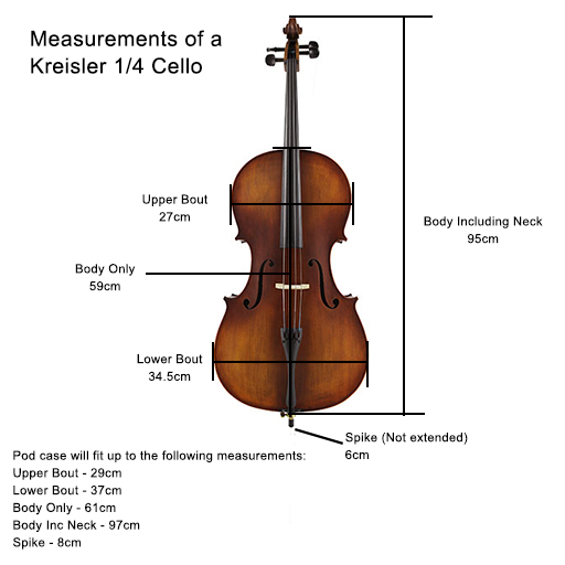 Kreisler Pod Cello Case with Wheels 1/4