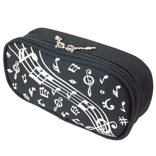 Black Pencil Case with White Notes