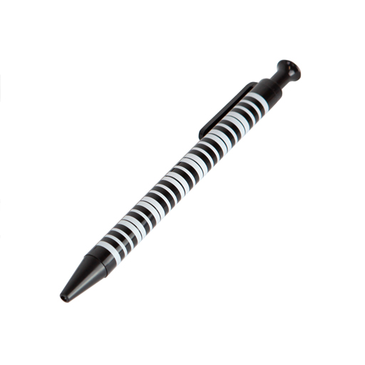 MECHANICAL PEN - BLACK WITH WHITE KEYBOARD.