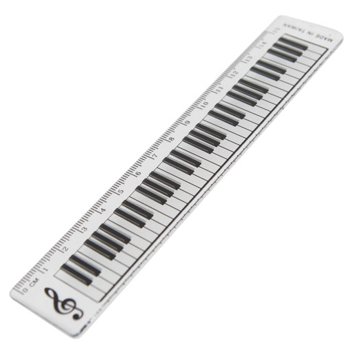 RULER 15CM WITH KEYBOARD DESIGN WITH TREBLE CLEF.