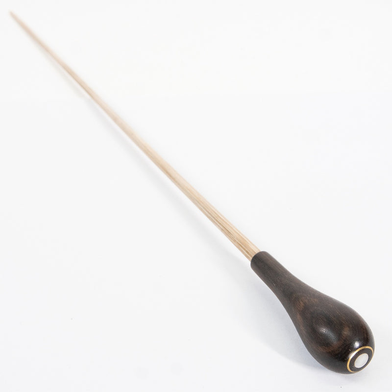 Conductors Baton - Takt 15" Wooden Stick with Pear-Shaped Handle with MOP Parisian Eye Ebony