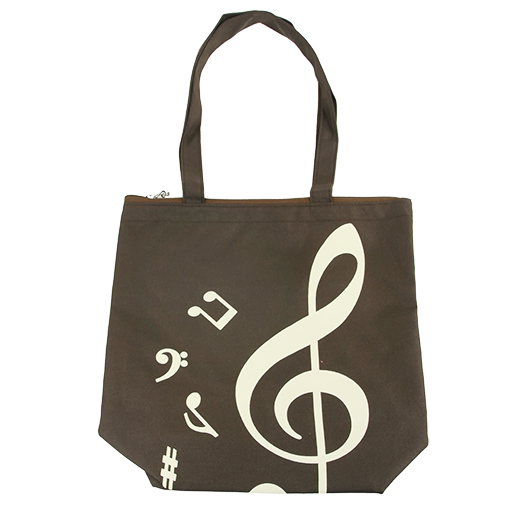 Bag - brown with creme treble clef & notes