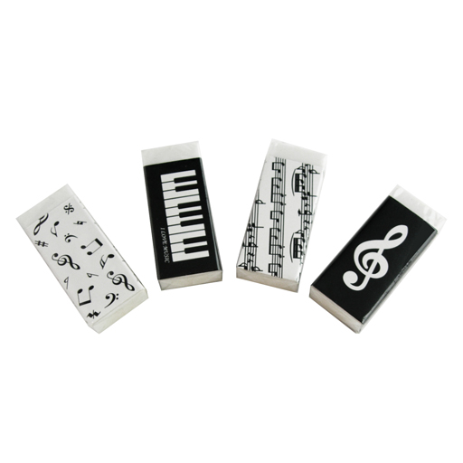 Eraser - Paper Covered with 4 Different Musical Designs